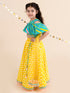 Girls Yellow Turquoise Blue Printed Ready To Wear Lehenga Blouse With Dupatta
